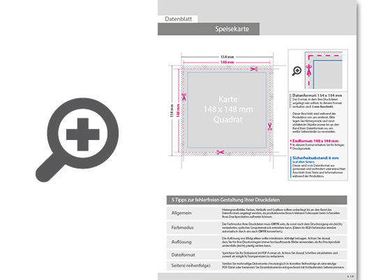 Product Bild speisekarte_quadrat_14_8_cm_x_14_8_cm__einseitig_bedruckt