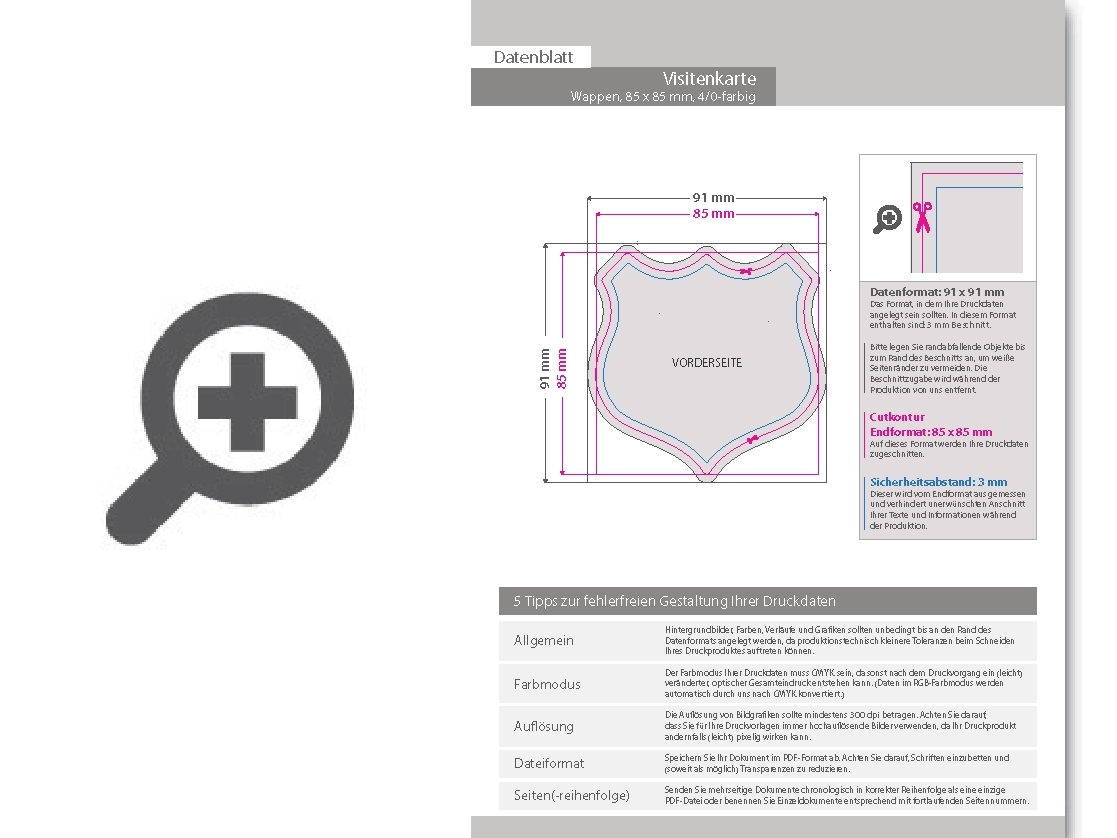 Product Bild visitenkarte_wappen__85_x_85_mm__1-seitig__4_0-farbig_cmyk